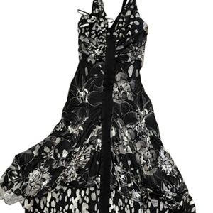 VINTAGE Versace Gianni Versace Label Ruched Bust Floral Dress IT 42